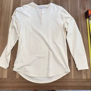 BYLT Ivory Drop Cut Long Sleeve Henley Lux T-Shirt